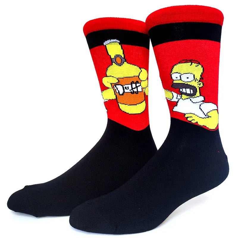 Simpsons Cartoon Anime Funny Socks