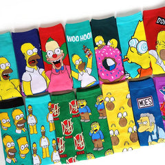 Simpsons Cartoon Anime Funny Socks