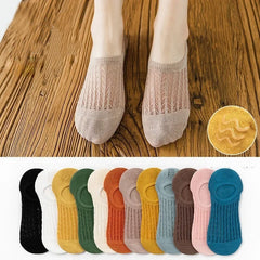 Pairs Women's Invisible Boat Mesh Socks