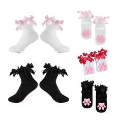 Gothic Lolita Thigh High Socks with 3D Cat Claw Design