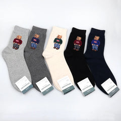 Gentleman Bear Men's Cartoon Socks