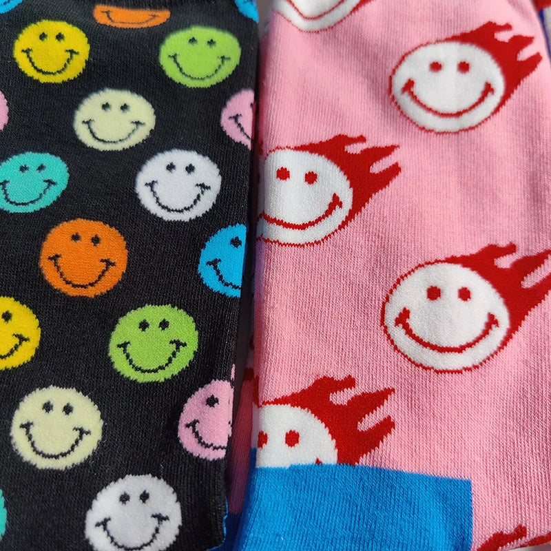 Style Funny Cartoon Women Smile Socks