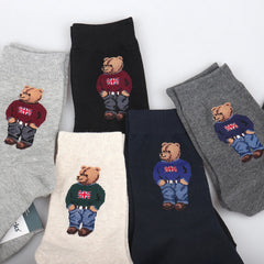 Gentleman Bear Men's Cartoon Socks