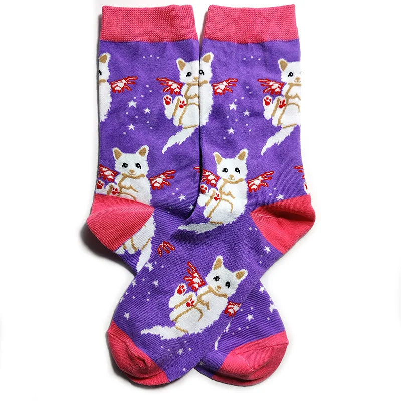 Style Funny Cartoon Women Smile Socks