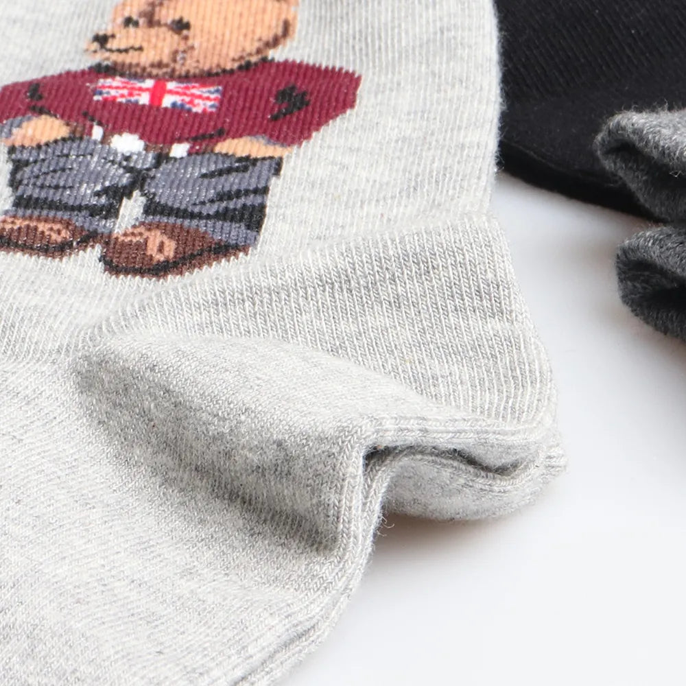 Gentleman Bear Men's Cartoon Socks