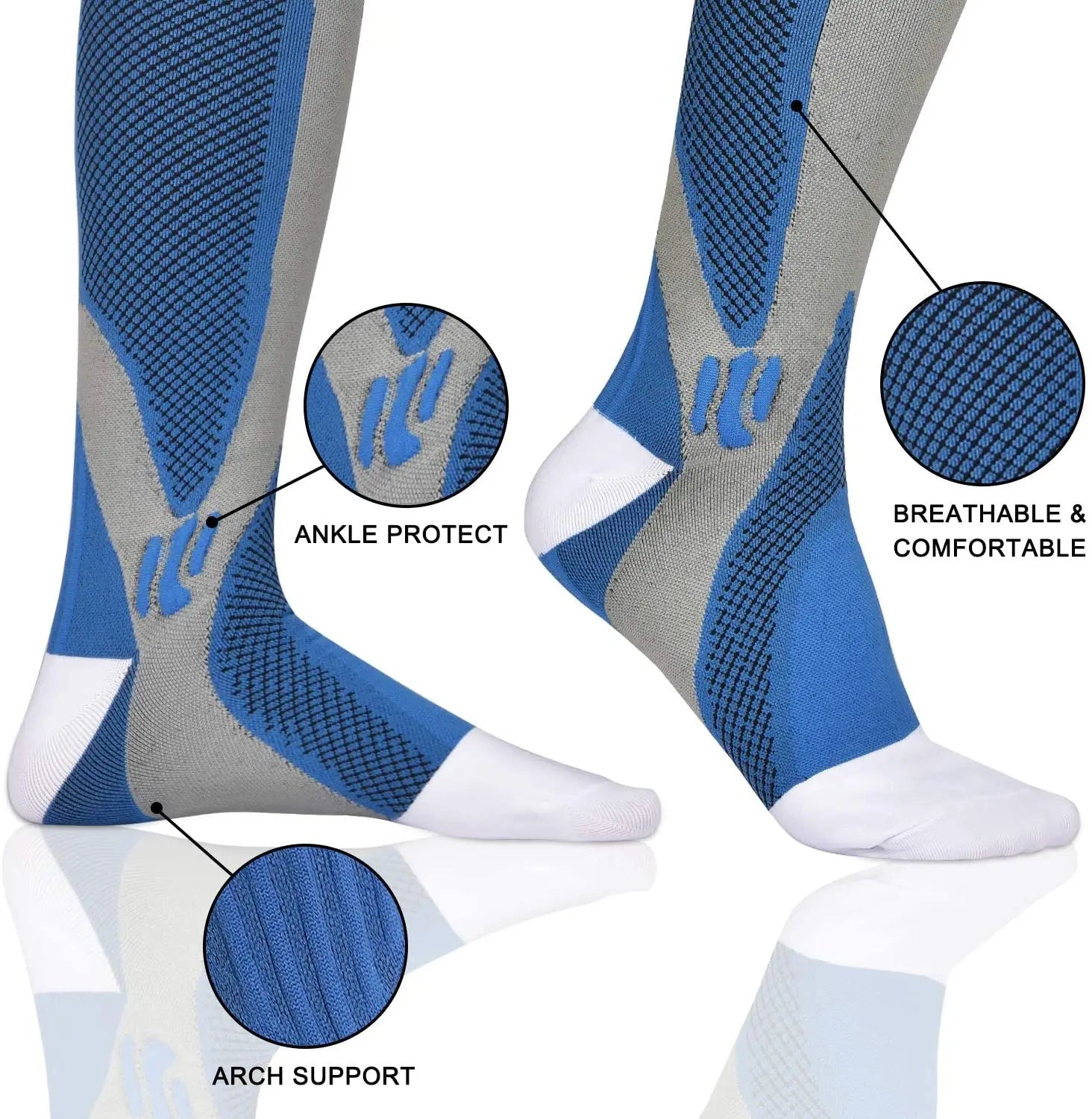 Pairs Compression Socks for Blood Circulation Relief